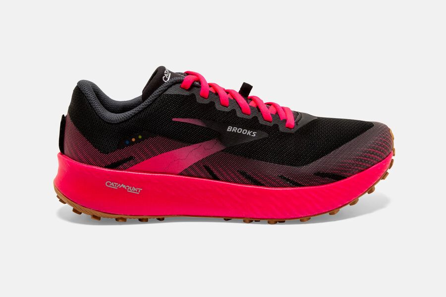 Brooks Catamount Trail Loopschoenen Dames - Zwart/Rood - 917284LJA